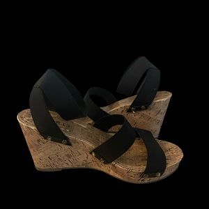 Black Strappy Wedges